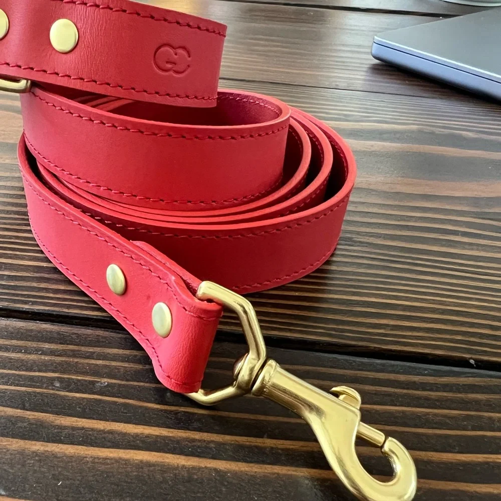 Genuine Canine leather dog leash 6ft